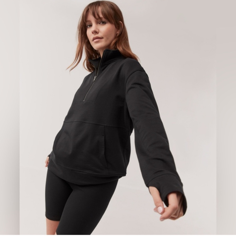 NWT Pact Studio Quarter-Zip Sweatshirt, XXL, Black